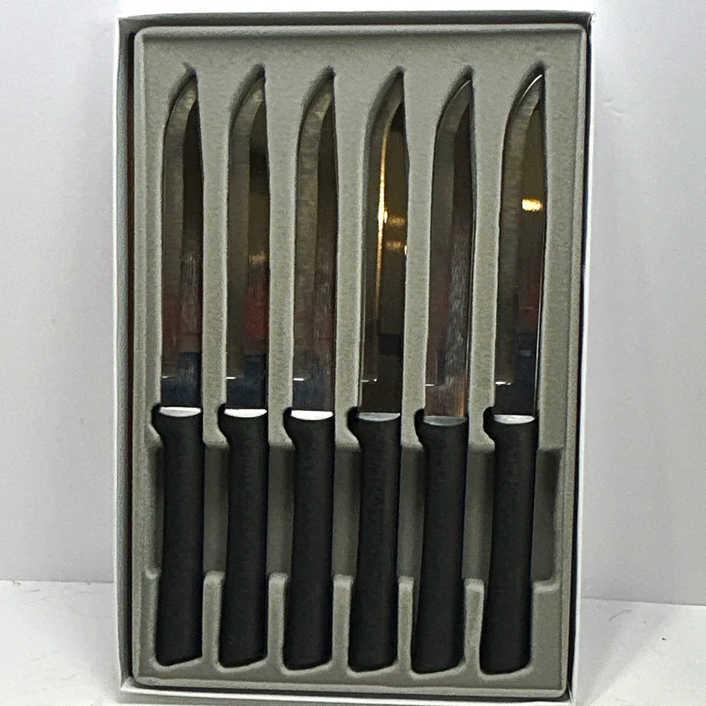 Rada Steak Knife Set 6pc OS Black New Serrated Stainless Steel G206